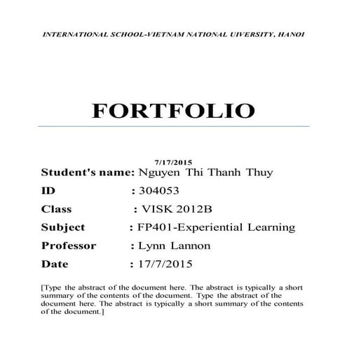 Fortfolio thuc nghiem | DOCX