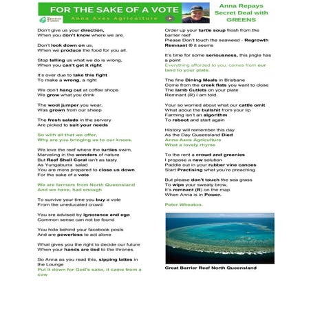 For the sake of a vote