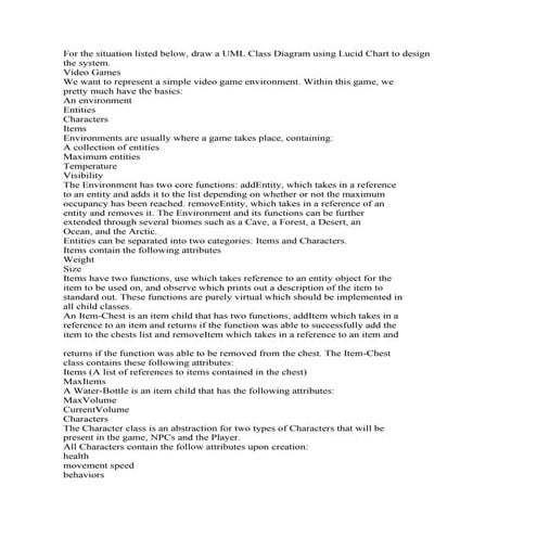 For the situation listed below- draw a UML Class Diagram using Lucid C.pdf