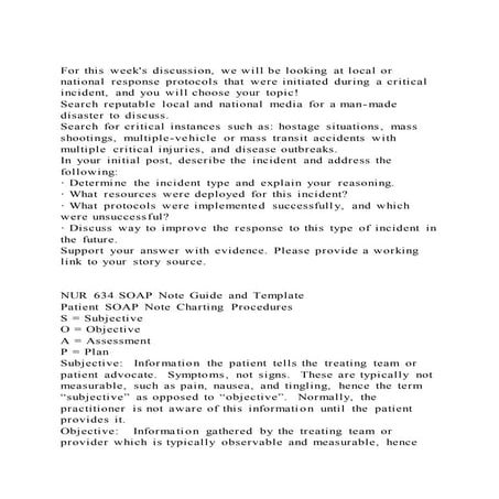 For this weeks discussion, we will be looking at local or nationa