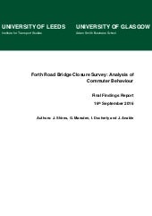 Forth Road Bridge Closure - analysis of commuter behaviour