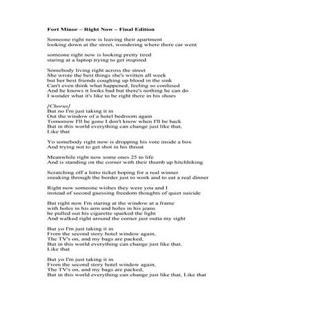 Fort minor   right now - final edition