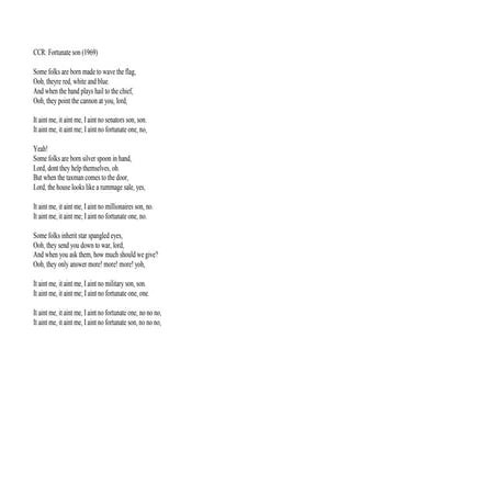 Fortunate Son Lyrics | PPT
