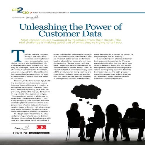 Unleashing the Power of Customer Data