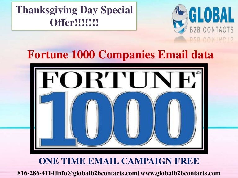 Fortune 1000 companies email data