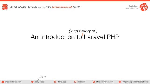 An Introduction to the Laravel Framework (AFUP Forum PHP 2014)