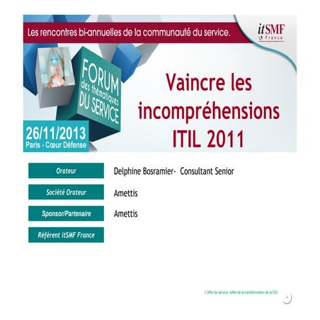 Vaincre les incompréhensions autour d'ITIL V3