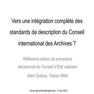 Vers une intégration complète des s...