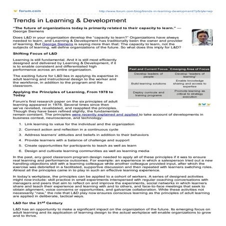 Trends in Learning & Development