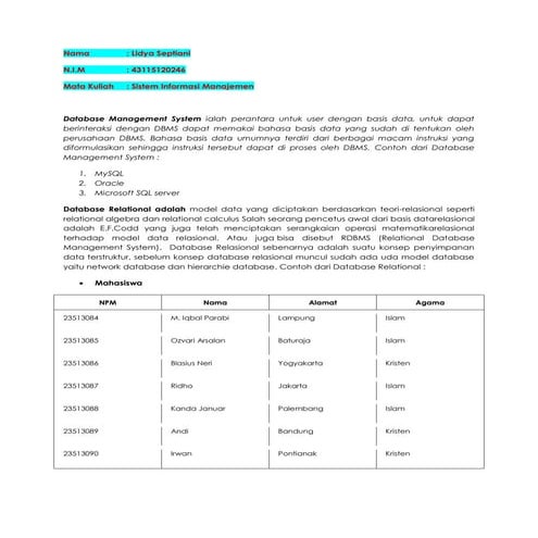 Forum dan Kuis SIM Minggu ke 6