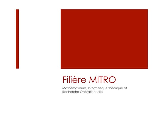 Mathématiques, Informatique théorique et Recherche Opérationnelle : filière ingénieur 2e année