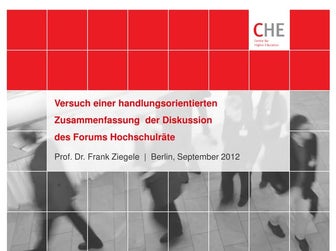 Zusammenfassung des Forums Hochschulräte am 27. September 2012