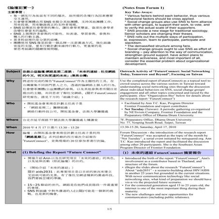 Forum meeting minutes