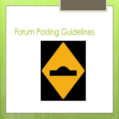 Forum Posting Guidelines for School