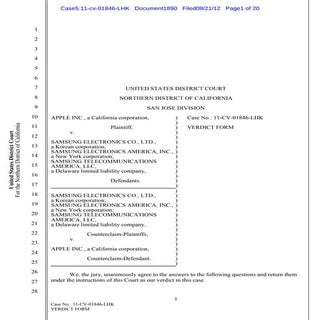 Formulario para veredicto apple vs ...