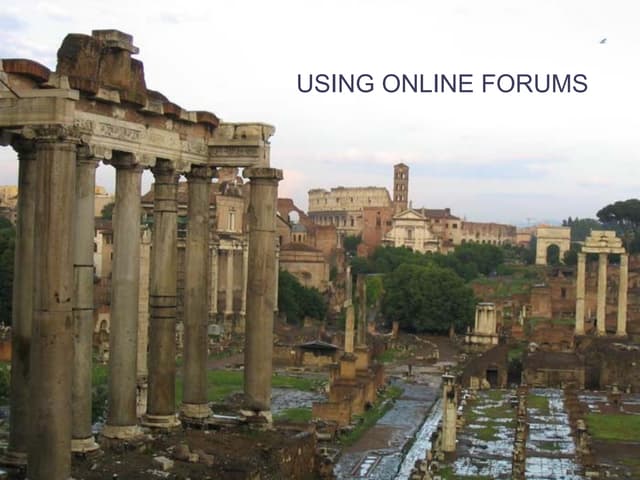 Using Online Forums in Educational Settings