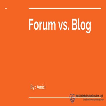 Forum vs Blog