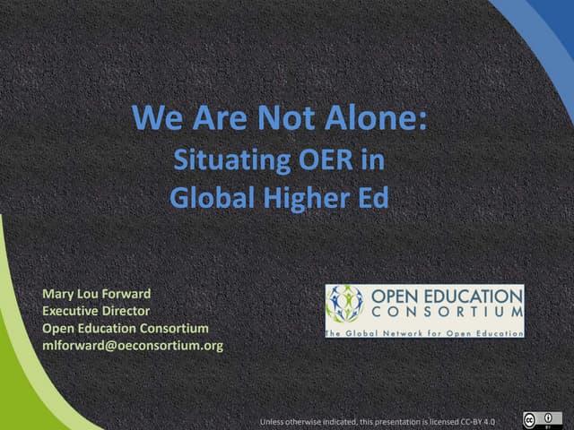 Forward - Situating OER in Global Higher Ed