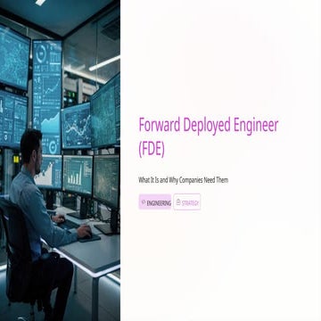 What is a Forward Deployed Engineer (FDE) and Why Companies Need Them ...