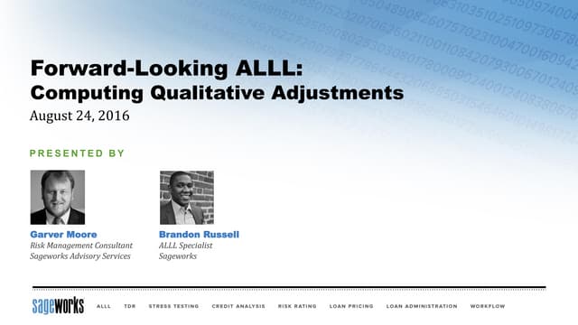 Forward-Looking ALLL: Computing Qualitative Adjustments