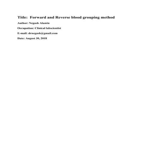 Forward and reverse grouping  by Negash Alamin