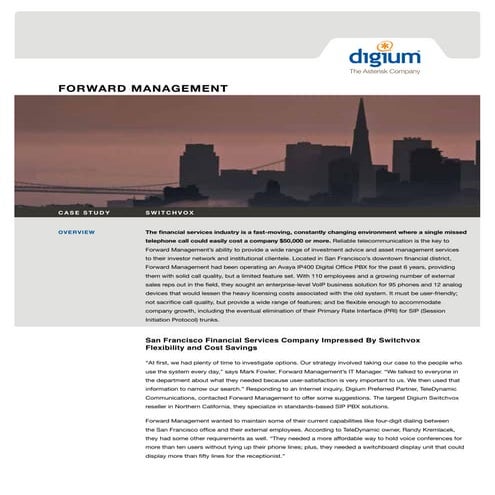 Forward Management Case Study