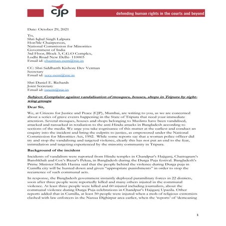 For website 211029 cjp ncm complaint tripura mosque vandalisation - chairman (1)