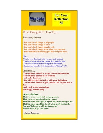 For Your Reflection 56