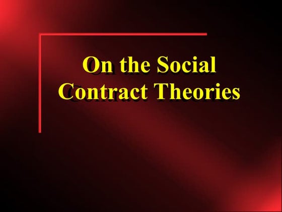Theory of social contract | PPTX | Law