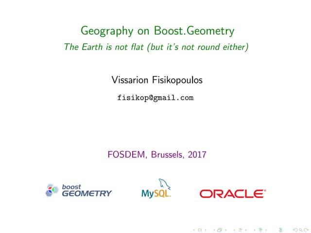 The Earth is not flat; but it's not round either (Geography on Boost.Geometry)