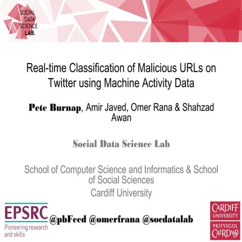 Real-time Classification of Malicious URLs on Twitter using Machine Activity ...