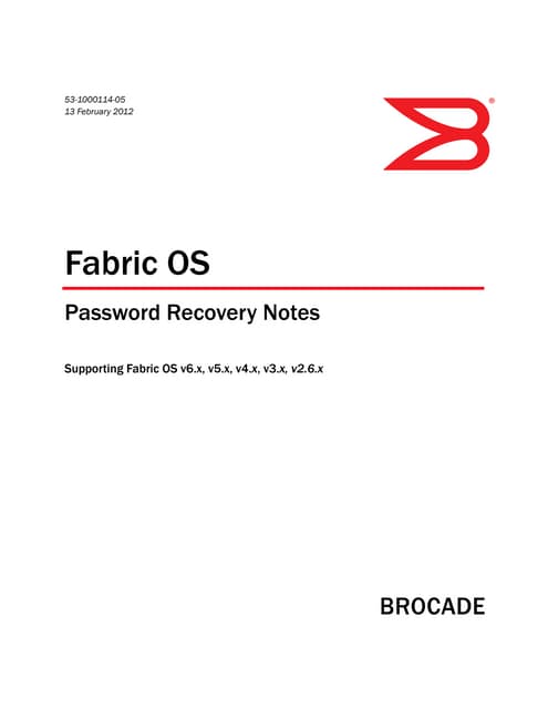 fabric os password recovery