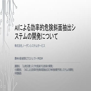 AIによる効率的危険斜面抽出システムの開発について