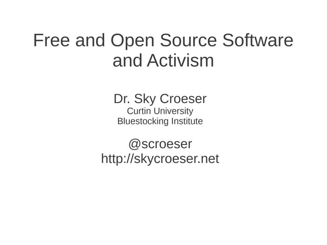 FOSS and activism