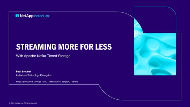 Streaming More For Less With Apache Kafka Tiered Storage