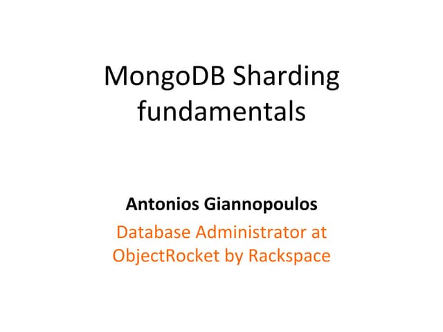 MongoDB Sharding Fundamentals 