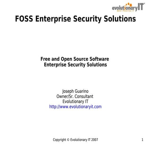 Open Source Enterprise Security Solutions