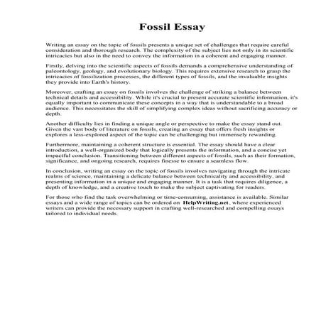 Essay On Fossil Fuels | PDF