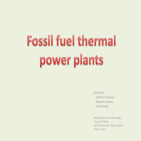 Fossil fuel thermal power plants | PPT