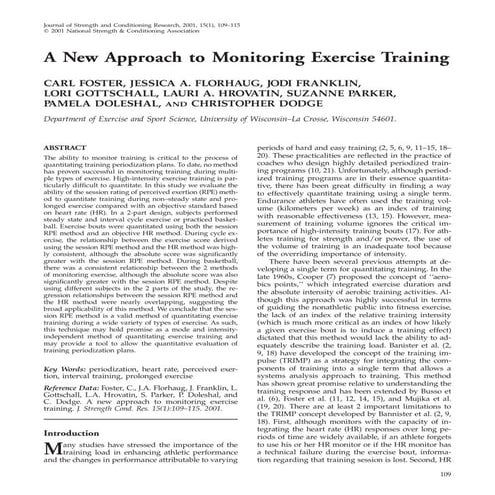 Foster monitrando o treinamento