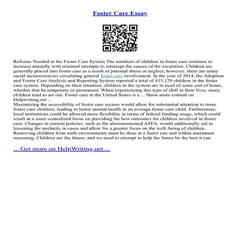Foster Care Essay