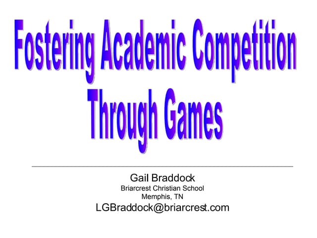 Fostering Academic Competition­ Ecs