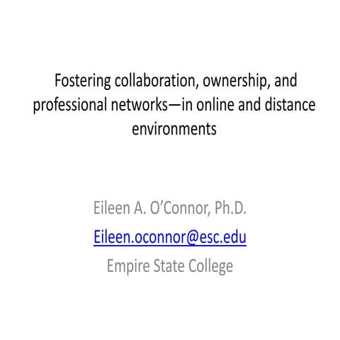 Fostering collaboration & ownership in online courses