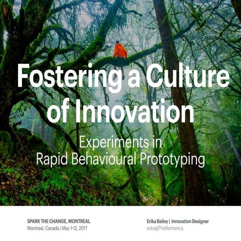 Fostering a Culture of Innovation: Experiments in Rapid Behavioural Prototypi...