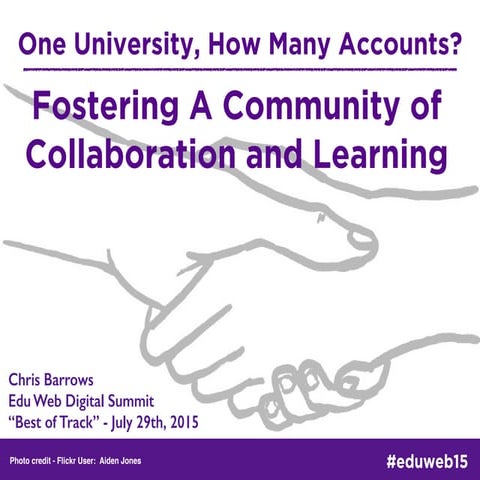 Fostering A Community of Collaboration and Learning (Edu Web '15 version)