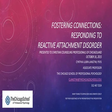 Fostering Connections: Responding to Attachment Disorders