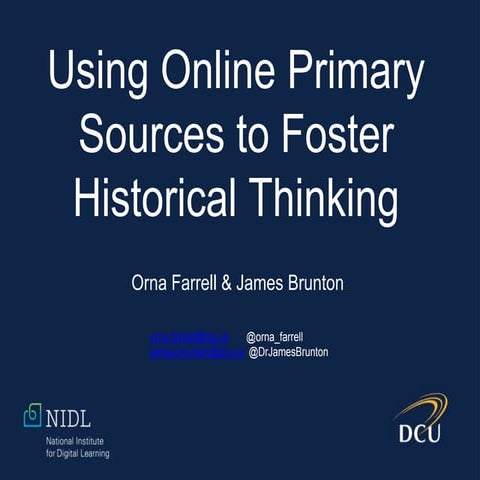 Fostering historical thinking EADTU 2016
