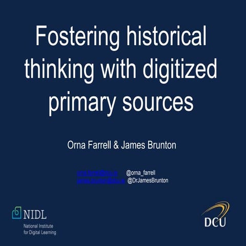 Fostering historical thinking with digitized primary sources