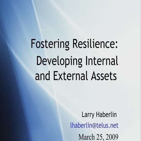 Fostering Resilience