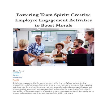 Fostering Team Spirit_ Creative Employee Engagement Activities to Boost Moral...